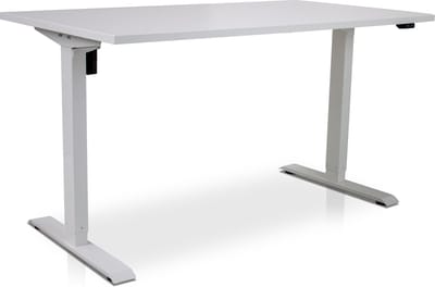 Zit-sta bureau elektrisch verstelbaar - MRC EASY | 120 x 80 cm | inclusief stekkerdoos en kabelklemmen | frame wit - blad wit