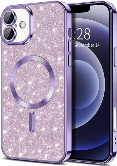 Hoesje geschikt voor Apple iPhone 16 Plus - Techsuit Luxury Glitter Back Cover - Geschikt voor MagSafe - Lichtpaars