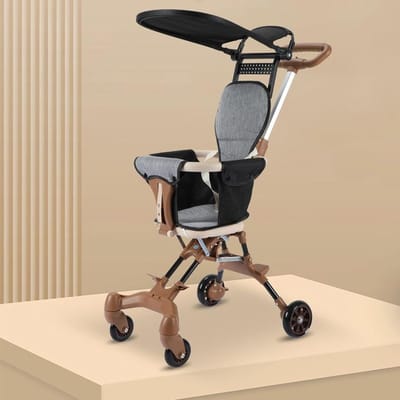 Draagbare Kinderbuggy - Reisbuggy Peuter - Onderweg Reizen - Compact Opvouwbaar - 50 x 44 x 18 cm - Khaki