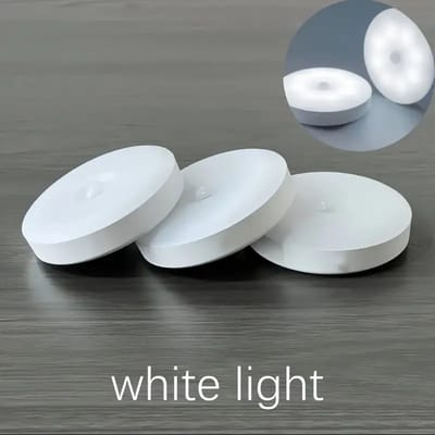 Ledverlichting - Bewegingssensor - Rond - Draadloos - Oplaadbaar - USB - Nachtlamp - Wit licht - Sensor - Kastverlichting - Trapverlichting - Nachtlampje -
