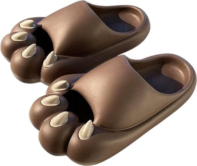 Cloud Badslippers met Kattenpoot Design – Zachte EVA Slippers voor Binnen, Buiten, Strand en Zwembad - Bruin - Maat 37