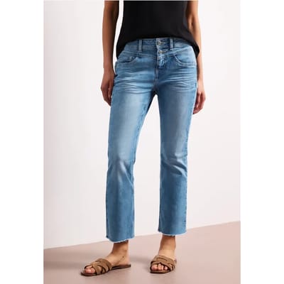 Straight Legs jeans met franje aan de zoom