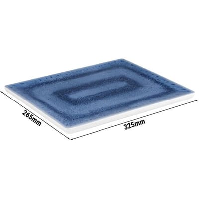 GGM Gastro (6 Stück) GN-Tablett 1/2 - BLUE_OCEAN - Melamin - Höhe: 20mm - Weiß/Blau