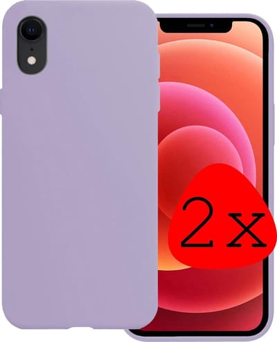 Hoesje 2 Stuks - Geschikt voor Apple iPhone XR - Sterk & Shockproof - Case Siliconen - Back Cover - Telefoon Hoes - Lila