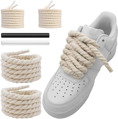 Touw Schoenveters Snaren voor Air Force 1, 10 mm Ronde Katoenen Grove Schoenveters Vervanging Veters voor Sneakers