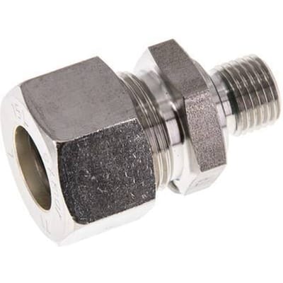 G 1/4'' Buitendraad x 15L RVS Rechte Knelfitting met FKM Afdichting 315 Bar DIN 2353 - FL2S-MO-STFP-014G-15-L