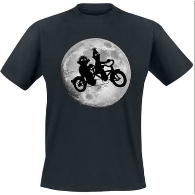 Sesame Street T-shirt - Ernie und Bert - Moonlight Bikers - S tot 5XL - voor Mannen - zwart