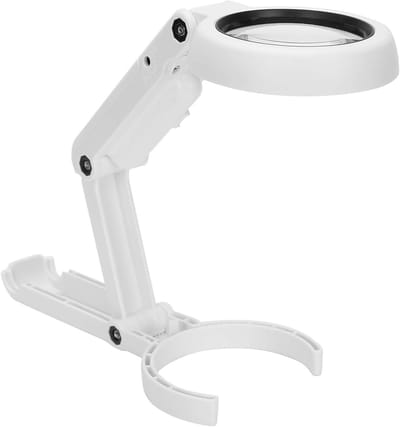 Handheld vergrootglas met 5x en 11x vergroting, 8 LED lampjes voor lezen en reparaties, zonder batterij