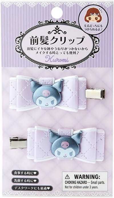 Gevoerde Pony Haarspeld met Kuromi/Cromi Design - Zachte Kinder Klem