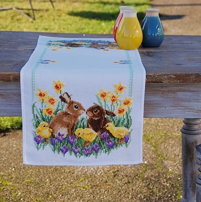 Vervaco - Perlaida loper kit - Pasen - Konijnen met kuikentjes - PN-0183468 - Borduren - Borduurpakket - Borduurpakket volwassenen - Borduurpakket kind