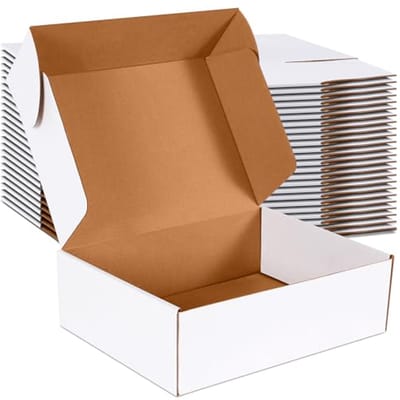 12x9x4 inch verzenddozen set van 20 - witte golfkartonnen doos voor mailing, verpakking, verhuizen en opslag