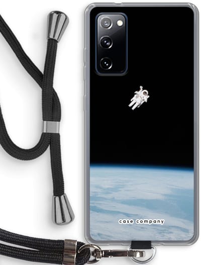 Case Company® - Hoesje met koord geschikt voor Samsung Galaxy S20 FE / S20 FE 5G hoesje met Koord - Alone in Space - Telefoonhoesje met Zwart Koord - Bescherming aan alle Kanten en Over de Schermrand