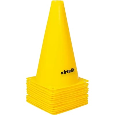 VirtuFit Pionnen Set - 23 cm - 12 Stuks - Geel - Voetbal trainingshoedjes