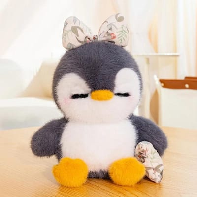 Peluche Oreiller Pingouin Endormi Haute Qualité Mignon Kawaii Pingouin Endormi Animal en Peluche Doux Moelleux Poupée Pingouin Pour Cadeaux de Filles 28cm