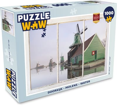 Puzzel Doorkijk - Molen - Water - Legpuzzel - Puzzel 1000 stukjes volwassenen