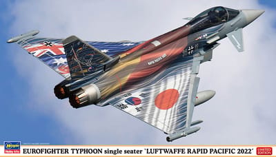 Hasegawa Modelbouwpakket Auto - 02430 Eurofighter Typhoon Single Seater - Luftwaffe Rapid Pacific 2022 - Duits Straaljager Plastic - 1:72 - Modelbouw