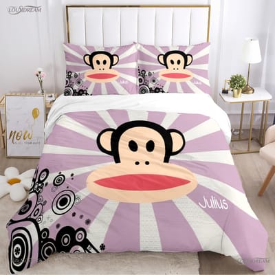 Schattige P-Paul F-Frank Cartoon Anime Dekbedovertrek Grappige Kawaii Beddengoed Set Zachte Dekbedhoes En Kussenslopen Enkel/Dubbel/Queen/King AU Single(140*210cm)3pcs