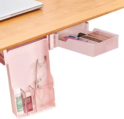 Zelfklevende Opberglade voor Onder Bureau - Uitschuifbaar en Verborgen Opbergvak voor Kantoor en School - Bureau Organizer