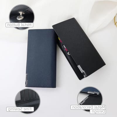 Bifold herenportemonnee met sluiting, 11 kaartsleuven, ideaal voor reizen, werk en dagelijks gebruik, zwart, modern ontwerp