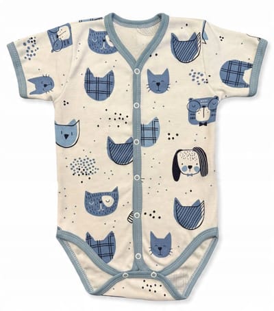 Dartomik - Babybody - Katoen 100% - Korte Mouwen - Dierenprint