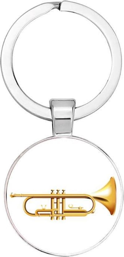Akyol - trompet Sleutelhanger - Trompet - degene die trompet spelen - Trompet - muziek - muzieknoot - 2,5 x 2,5 CM