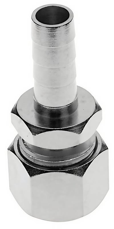 Knelkoppeling - RVS, met slangtule voor bierslang NW 7 mm