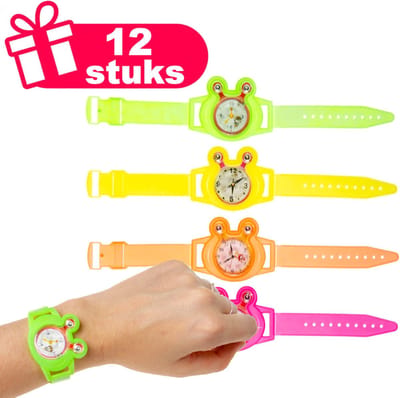 Henbrandt - 12 Stuks Speelgoed Horloge met Doolhofspel - Traktatie uitdeelcadeautjes voor kinderen & peuters - Traktaties en kinderverjaardagen - Klein grabbelton speelgoed voor in traktatie uitdeelzakjes