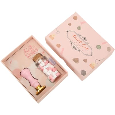 Waxstempelset Retro Exquise DIY Knutselstempel Handaccount Envelop Brief Brandverf Zegellak roze