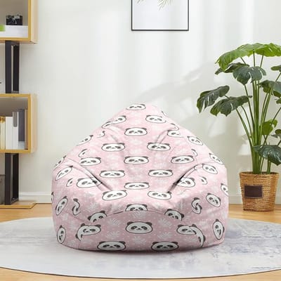 Zitzak Stoelhoes - Luie Bank Cover - Speelgoed Opbergen - Cartoon Dierenprint - 80x90cm - Panda