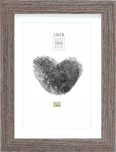 Deknudt Frames fotolijst - grijs met passe-partout - 10x15 / 13x18 cm