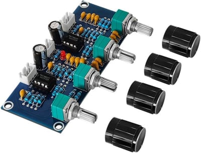 Voorversterker Bord - Geluidsregelaar Audio - Hifi Geluid - NE5532 Chip - 91 x 39 mm - Blauw