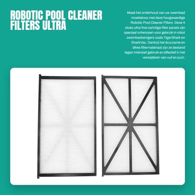 Dailygoods- Pool Cleaner 4PCS Ultra Fijn Vervangingsfilters - 3-Laags Filter - Kunststof Frame - Geschikt voor TigerShark/SharkVac/AquaVac - Bestand tegen Vuil/Puin - Zwembadfilter