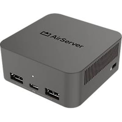 Screenshare-systeem Legamaster Airserver Connect 3, 3840 x 2160 px, tot 12 streams tegelijk, HDMI/USB/LAN/Wi-Fi, B 78 x D 78 x H 34 mm, zwart