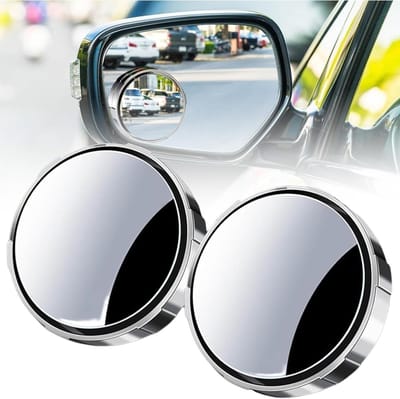 Achteruitkijkspiegel met anti-dode hoek, 360 graden draaibaar, groothoek, voor auto en SUV, gehard glas en waterdicht (2 stuks)