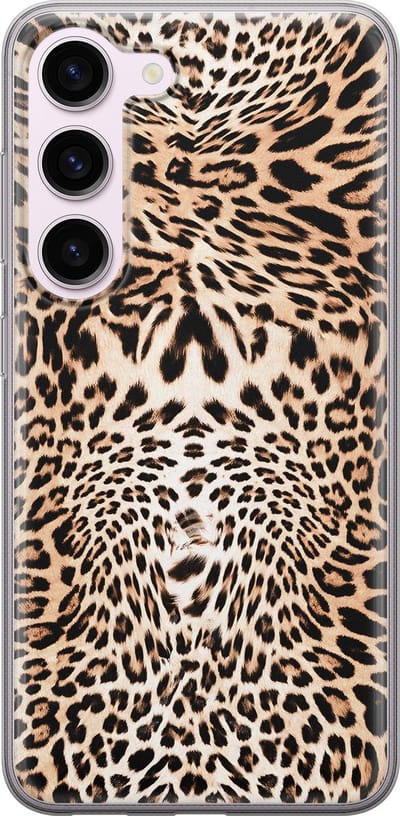 Leuke Telefoonhoesjes - Hoesje geschikt voor Samsung Galaxy S23 - Animal print - Soft case - TPU - Luipaardprint - Bruin
