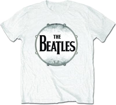 The Beatles - Drum Skin Heren T-shirt - XXL - Wit