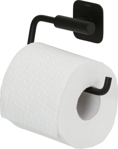 Tiger Colar - Wc rolhouder zonder klep - Zonder te boren - Toiletrolhouder zelfklevend - Zwart