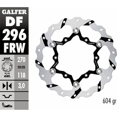 Zwevende remschijf voor Galfer Wave Tsunami YZ/YZF 250 21-