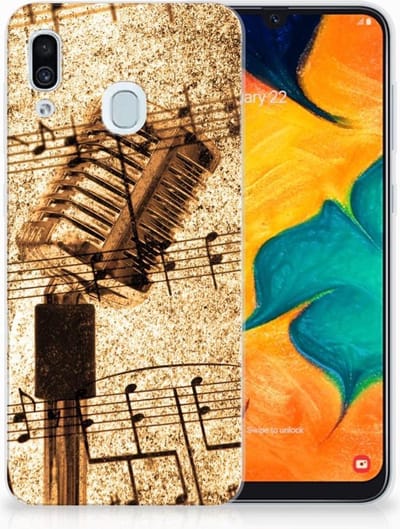 TPU Hoesje voor Samsung Galaxy A30 Siliconen Hoesje met foto Bladmuziek