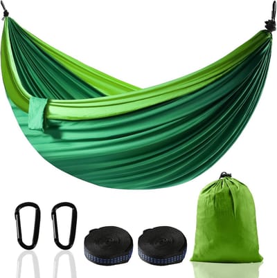 Opvouwbare XXL Hangmat voor 2 Personen - Ultralicht en Draagbaar - Perfect voor Tuin, Camping, Balkon en Binnen