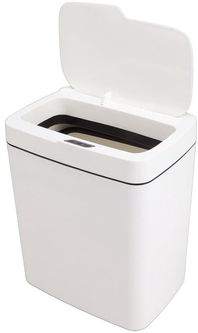 Grote 18L Vuilnisbak met Automatische Bewegingssensor en Deksel voor Keuken, Kantoor en Slaapkamer, Stil en Handenvrij Gebruik