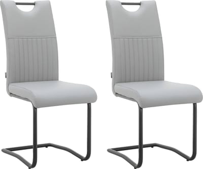 Sakai-Eetkamerstoel - Set van 2 - Grijs PU