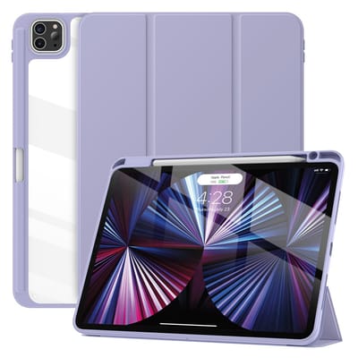 Solidenz Hoes - Geschikt voor iPad Air 11 inch (M4 / M3 / M2) en iPad Air 10.9 inch (Air 5 / Air 4) - Case Met Autowake - Hoesje Met Pencil Houder - Paars