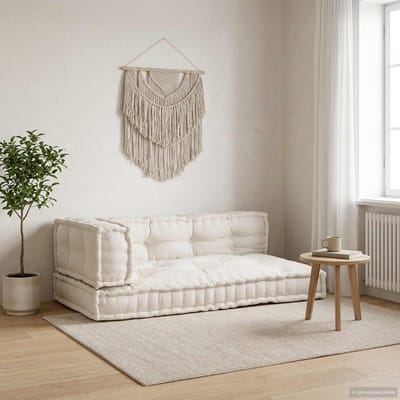 vidaXL - Pallet - Sofa - Kussen - 3 - st - Stof - Crèmekleurig - 120 - x - 80 - x - 34 - cm