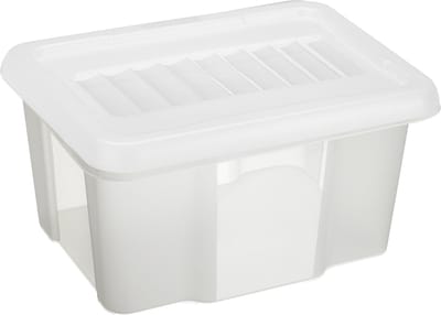 Sunware opslagbox - 24 liter - transparant - kunststof - 42 x 33 x 22 cm - met afsluitbare deksel