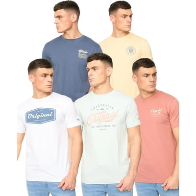 Crosshatch Heren Tryplex Katoenen T-Shirt (5-pack) (Veelkleurig)