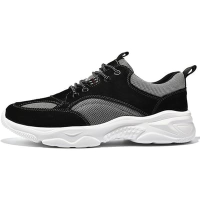Heren Leren Schoenen Sneakers Casual Schoenen Italiaanse Lichtgewicht Vrije Tijd Heren Klassieke Sneakers Antislip Schoeisel Heren Gevulkaniseerde Schoenen 44 zwart