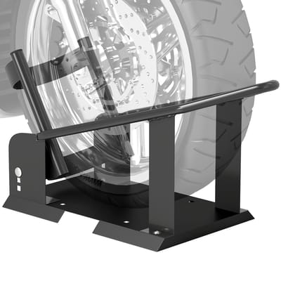 Homcom motorfiets voorwielstandaard belasting 816,5 kg robuust met verstelbare hoogte voor wielen Ø38,1-53,34 cm zwart