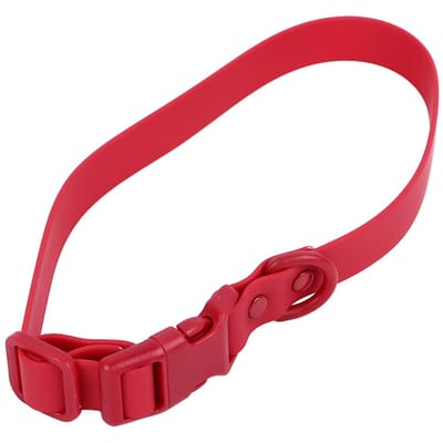 Collier pour chien réglable Imperméable Résistant à la rouille Facile à nettoyer Doux Flexible Confortable Collier en PVC pour Chiens Chats Animaux de compagnie rouge