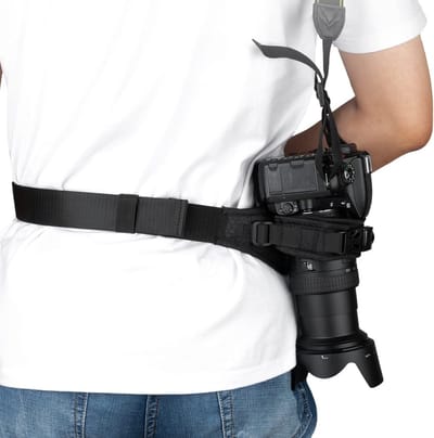 Verstelbare Anti-Shake Camera Depressie Band met Snelle Ontgrendelingsriem voor DSLR en SLR Camera's zoals Canon, Nikon en Sony - Zwart, 150 cm